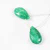 Natural Green Emerald Faceted Pear Drop Beads Strand Size 21.5mm Pair approx.